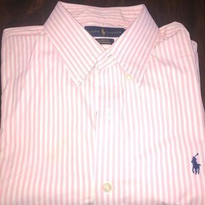 Ralph Lauren Pink and White Striped Shirt